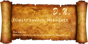 Dimitrievics Nikolett névjegykártya