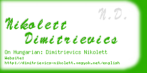 nikolett dimitrievics business card